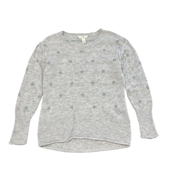 H&M Grey Wool Blend Polka Dot Sweater M - Picture 1 of 7